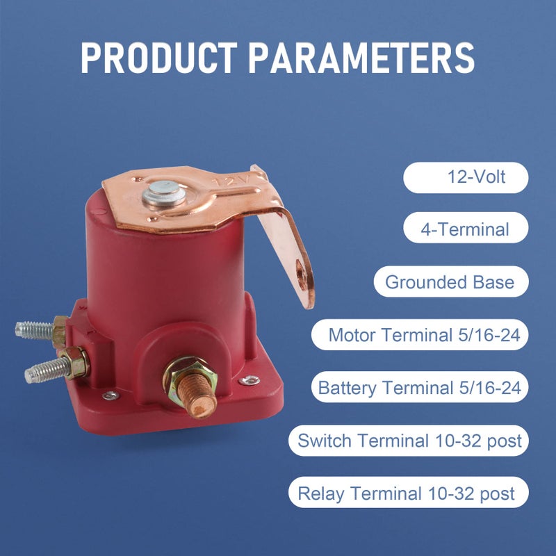 JDMSPEED New Red Solenoid Relay 12V Heavy Duty Replacement for Ford Starter Car Truck Replaces SW3, SNL135, B-6A-11450A, D2AF11450AA, 50-430, C6AF, C7AF, C3912, C9AF Hot Rod Starter Relay Solenoid - Image 2